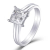 Solitaire Ring 14K White Gold 1.5 Carat ct 6.5mm F Color Princess Cut Moissanite Diamond  Engagement Ring - cyberwatchs.com
