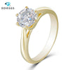 DovEggs 14K 585 Yellow Gold Solitaire Ring 1ct Carat 6.5mm F Color Moissanite Diamond Engagement Rings For Women Wedding - cyberwatchs.com
