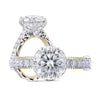 DovEggs Platinum Plated Silver and 14k Yellow Gold 2ct Center 8mm GH Color Cut Moissanite Engagement Ring for Women with Accents - cyberwatchs.com