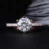 DovEggs 14K 585 Rose Gold 2ct Carats 8MM F Color Moissanite Engagement Ring for Women Wedding Side Stone Engagement Ring - cyberwatchs.com