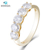 DovEggs Classic 14K 585 Yellow Gold 1.25CTW 4mm FG Color Moissanite Half Eternity Wedding Band for Women Gift Gold Wedding Ring - cyberwatchs.com