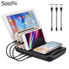 fast charger Multi port charging station with wireless and 3 pcs cables for iPhone Samsung Huawei Xiaomi - cyberwatchs.com