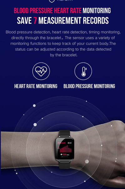 B57 Color Screen Smart Band Blood Pressure Smart watch Heart Rate Monitor Fitness Bracelet Men Women Sport Wristband - cyberwatchs.com